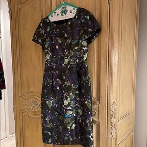 J. Crew Green and Blue Midi Dress